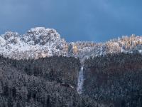 Sonnenspot am Wald rechts der Kampenwand Westflanke